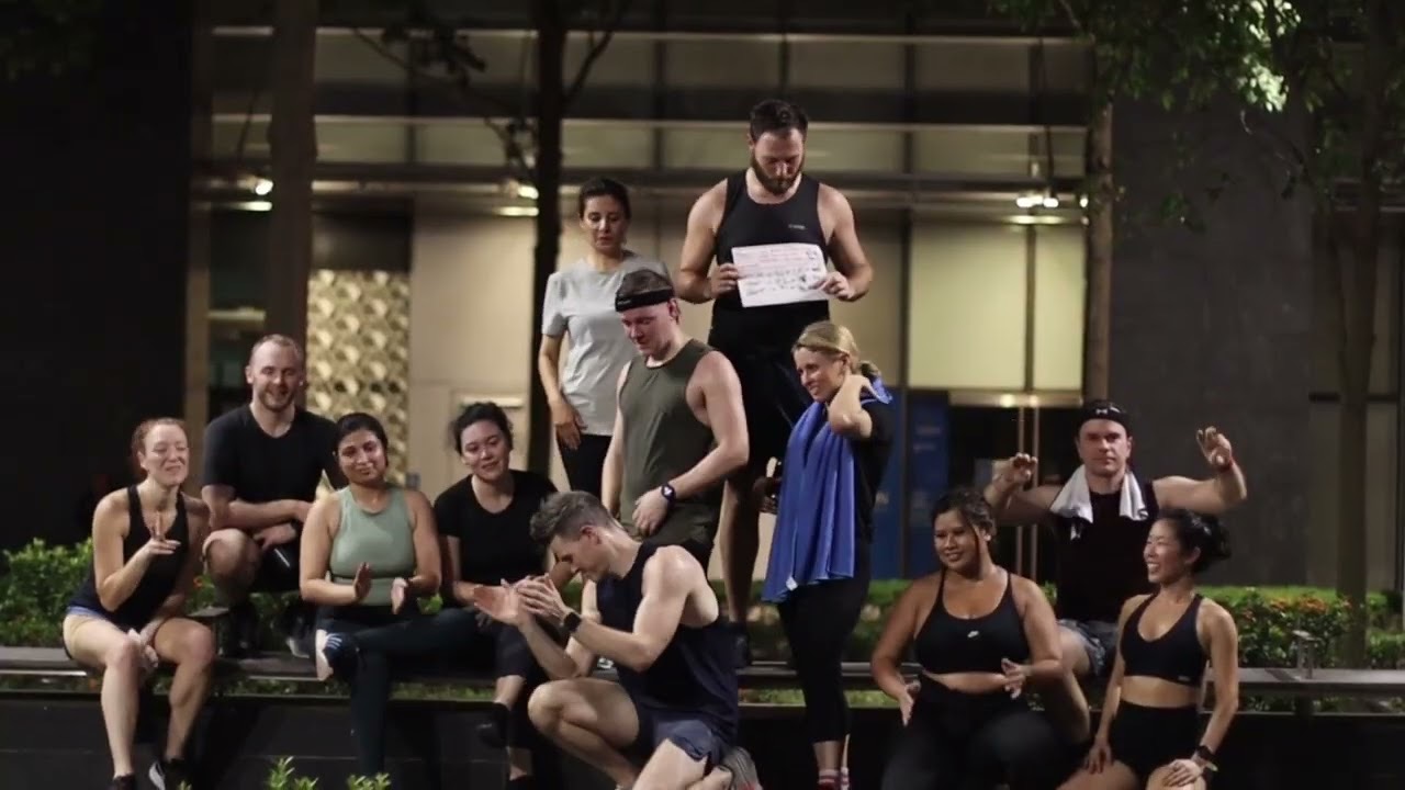 FitBeat coaches and members training outdoors in Singapore