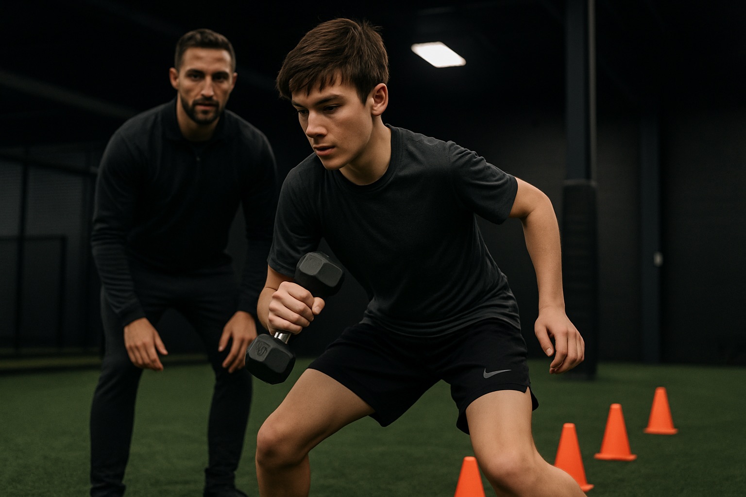 A young athlete training with a FitBeat coach